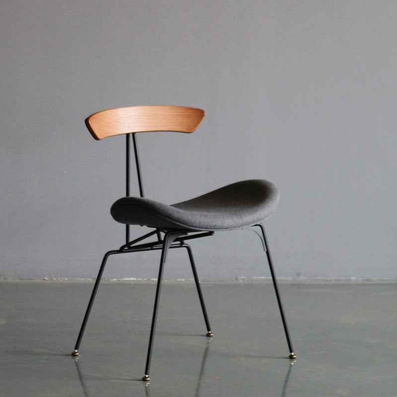 Silla lateral tapizada industrial para comedor, acabado mate, parte trasera abierta, silla de comedor