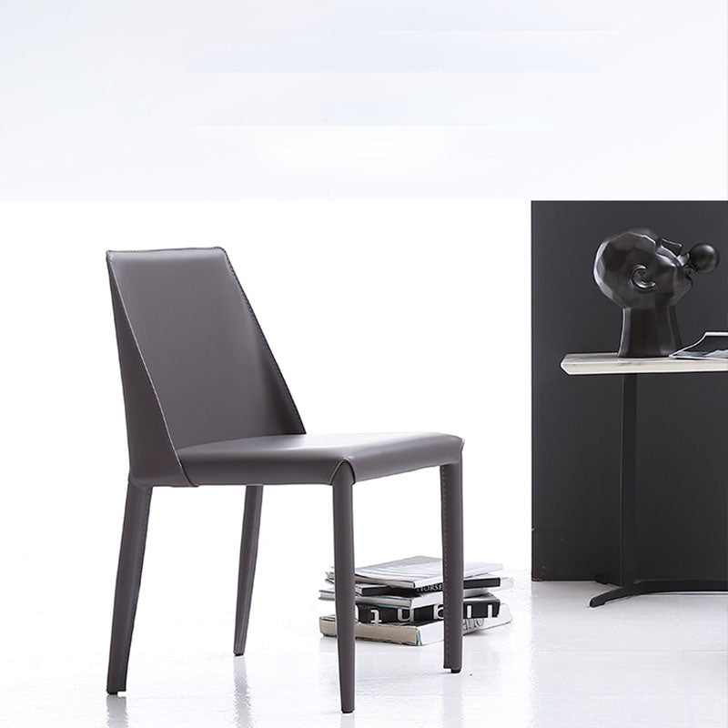 Silla auxiliar de cuero estilo diseñador para el hogar Parsons Silla de comedor con acabado mate (juego de 2)