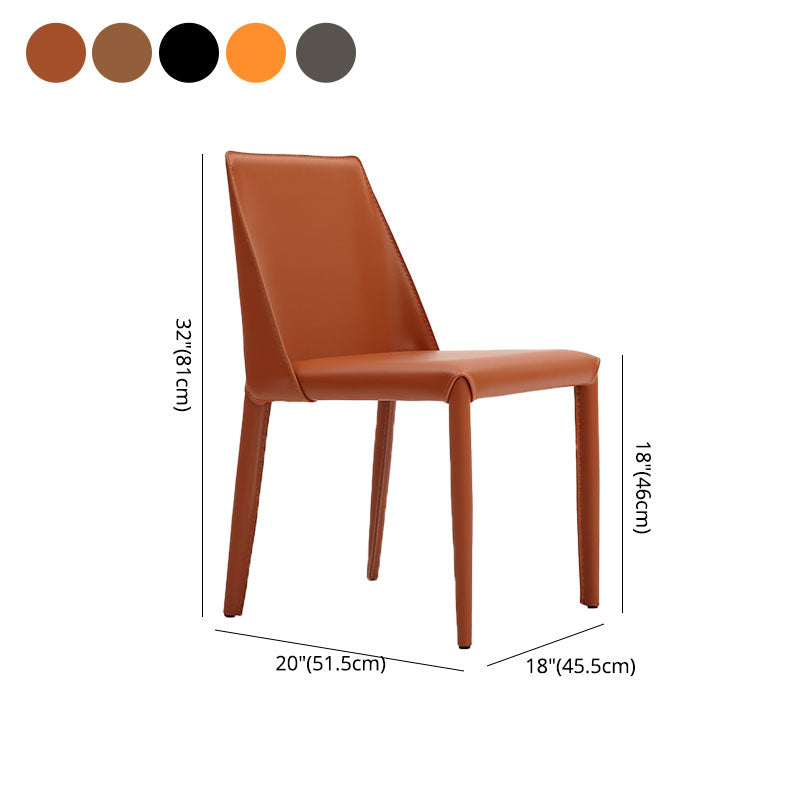 Silla auxiliar de cuero estilo diseñador para el hogar Parsons Silla de comedor con acabado mate (juego de 2)