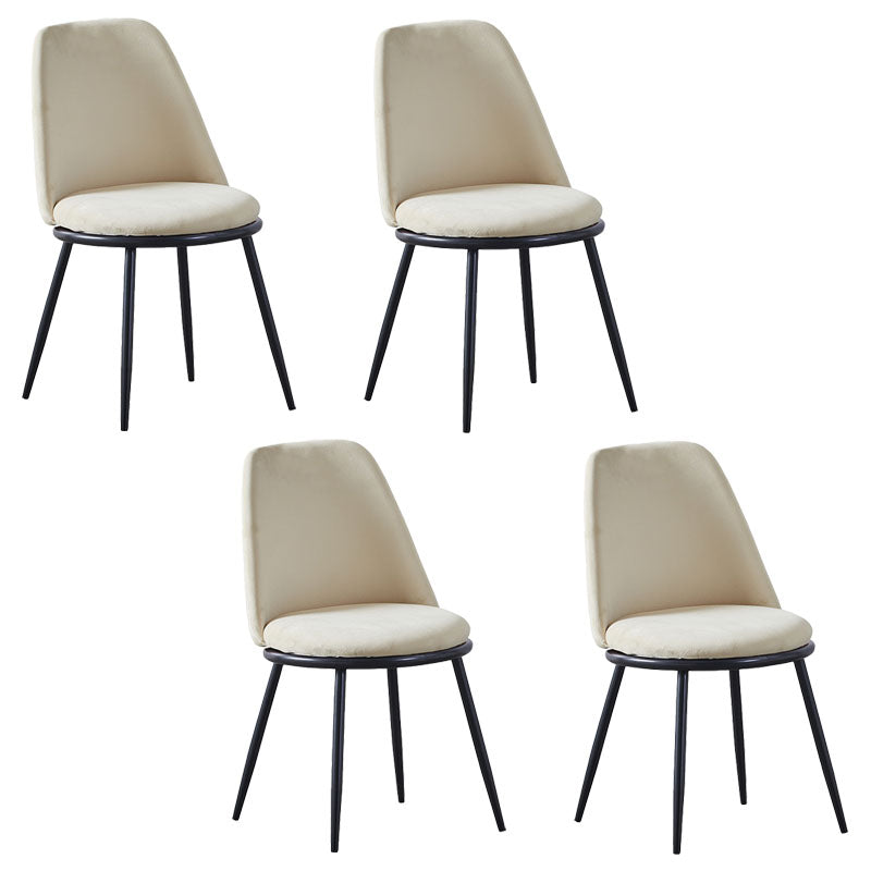 Silla auxiliar de comedor escandinavo de terciopelo Silla de comedor con acabado mate Parsons