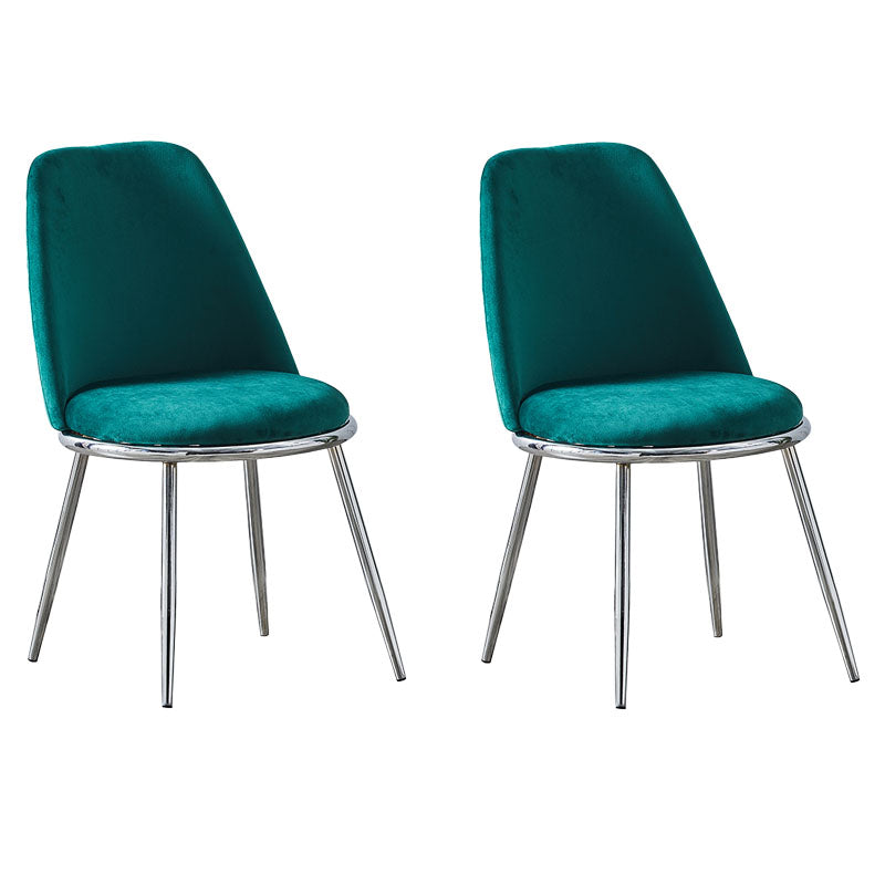 Silla auxiliar de comedor escandinavo de terciopelo Silla de comedor con acabado mate Parsons
