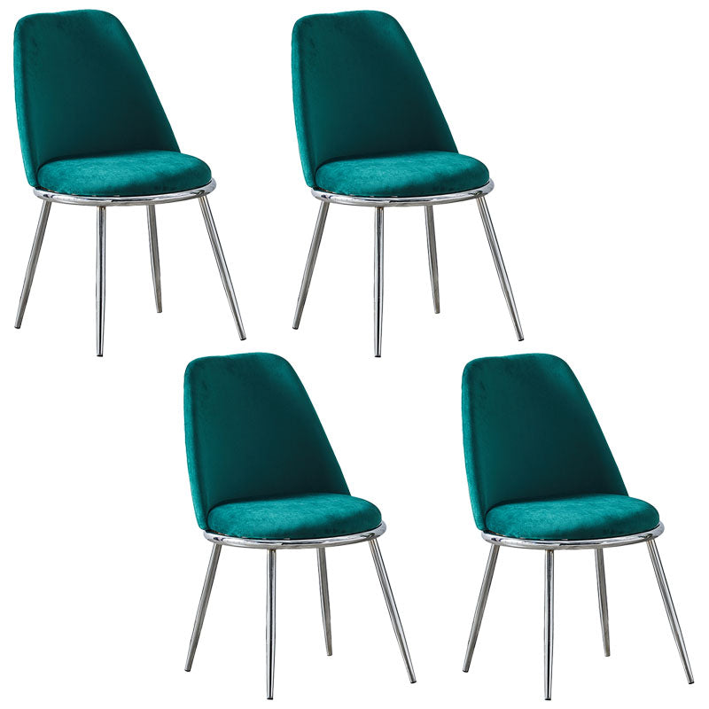 Silla auxiliar de comedor escandinavo de terciopelo Silla de comedor con acabado mate Parsons