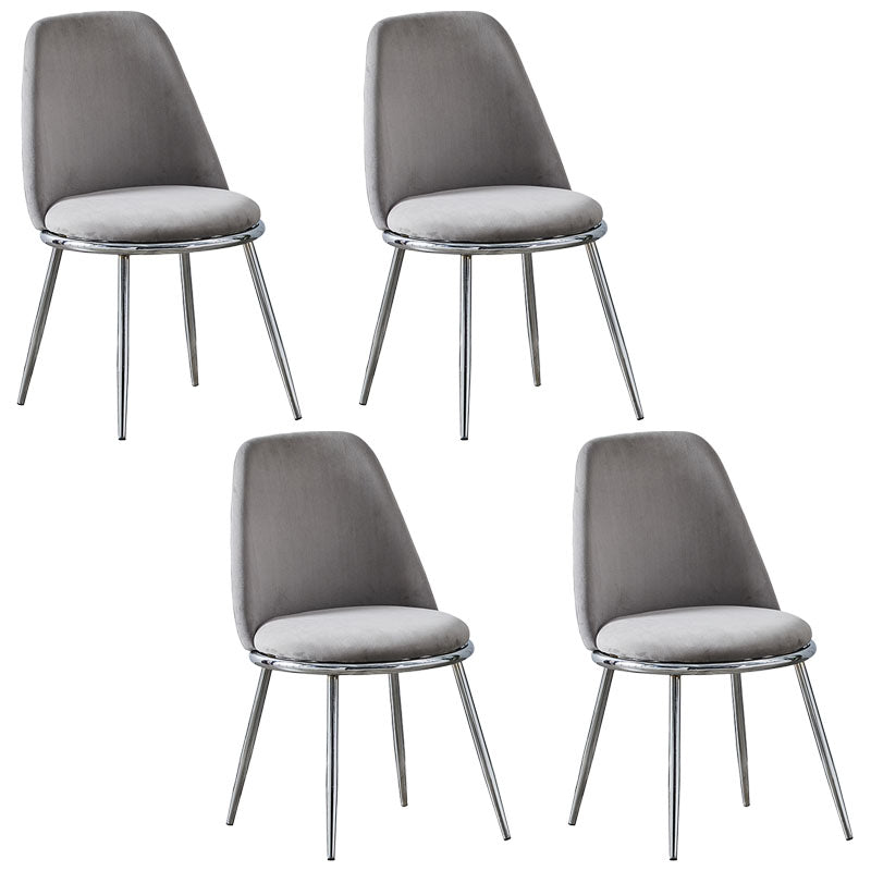 Silla auxiliar de comedor escandinavo de terciopelo Silla de comedor con acabado mate Parsons