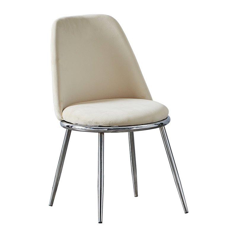 Silla auxiliar de comedor escandinavo de terciopelo Silla de comedor con acabado mate Parsons