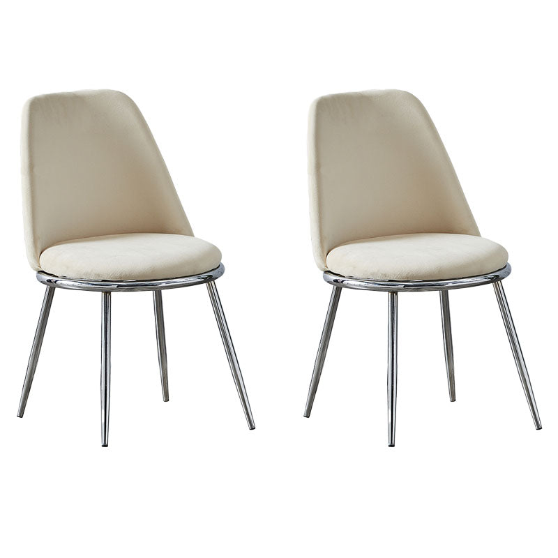 Silla auxiliar de comedor escandinavo de terciopelo Silla de comedor con acabado mate Parsons