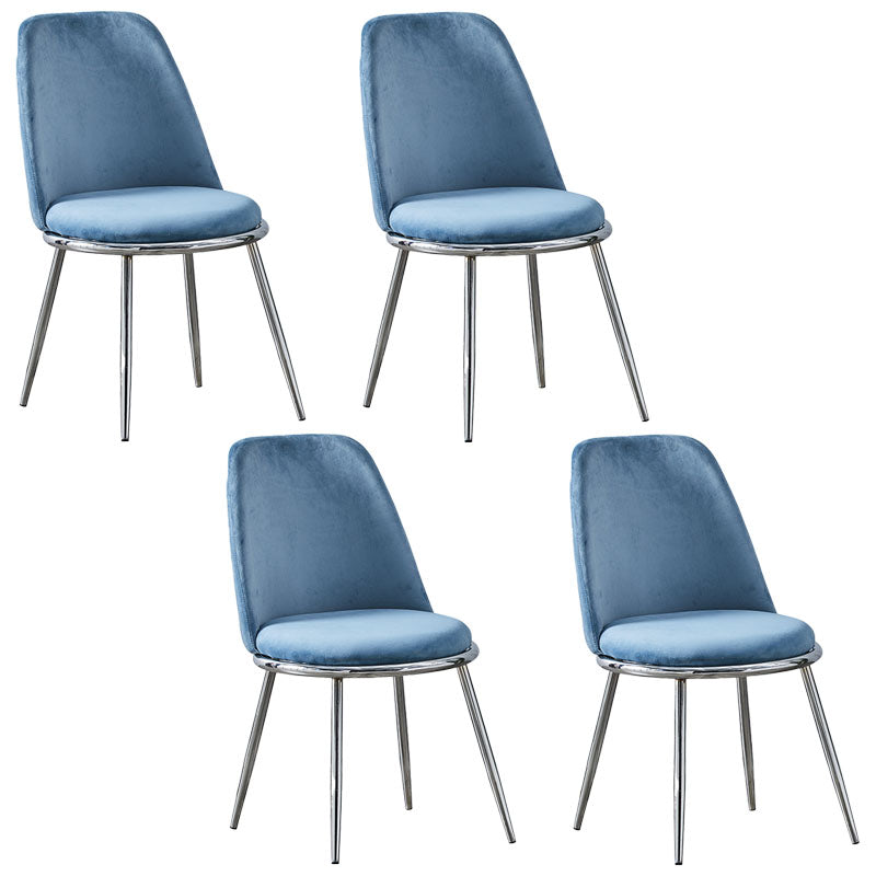 Silla auxiliar de comedor escandinavo de terciopelo Silla de comedor con acabado mate Parsons