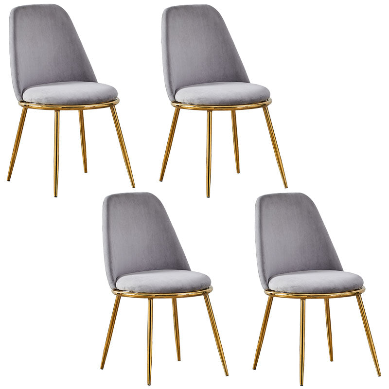 Silla auxiliar de comedor escandinavo de terciopelo Silla de comedor con acabado mate Parsons
