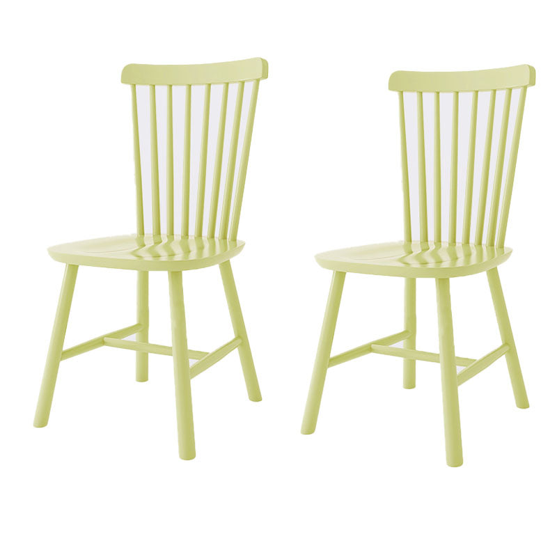 Chaise d'appoint scandinave d'intérieur Chaise de salle à manger rembourrée en bois avec dossier Windsor (Ensemble de 2)