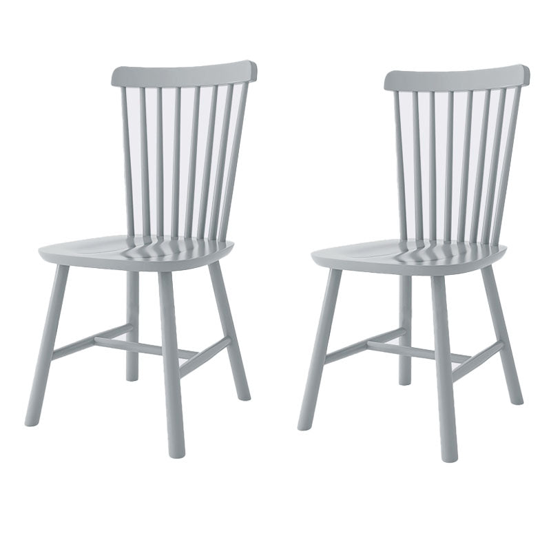 Silla auxiliar escandinava de interior tapizada en madera con respaldo Windsor (juego de 2)