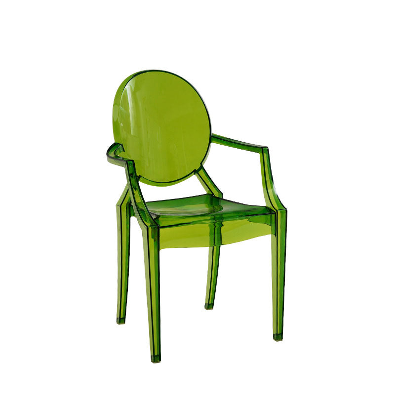 Sillón de comedor de plástico de estilo nórdico, silla lateral de comedor con respaldo abierto para uso doméstico