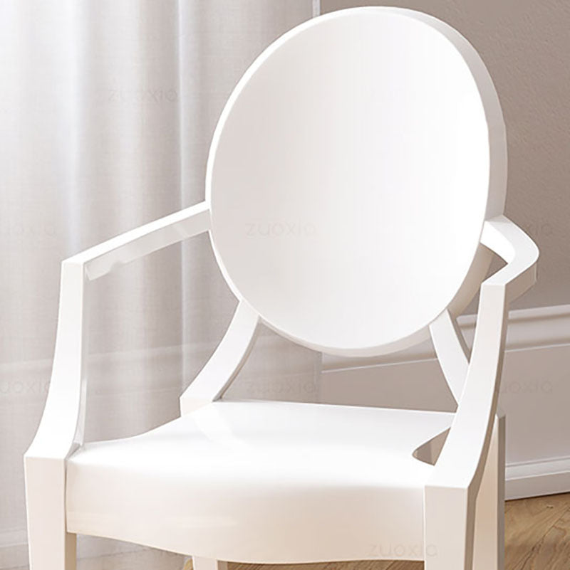 Sillón de comedor de plástico de estilo nórdico, silla lateral de comedor con respaldo abierto para uso doméstico