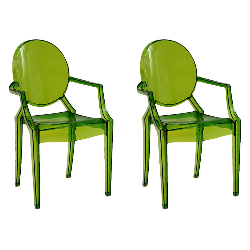 Sillón de comedor de plástico de estilo nórdico, silla lateral de comedor con respaldo abierto para uso doméstico