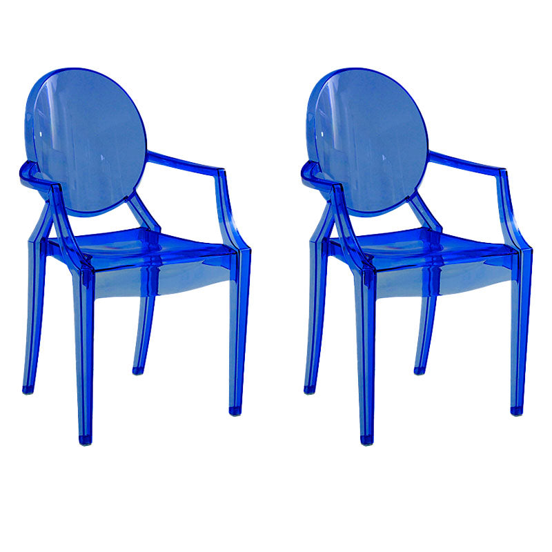 Sillón de comedor de plástico de estilo nórdico, silla lateral de comedor con respaldo abierto para uso doméstico