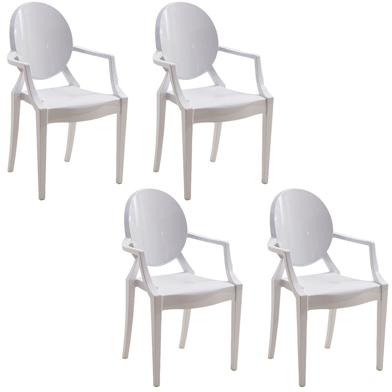 Sillón de comedor de plástico de estilo nórdico, silla lateral de comedor con respaldo abierto para uso doméstico