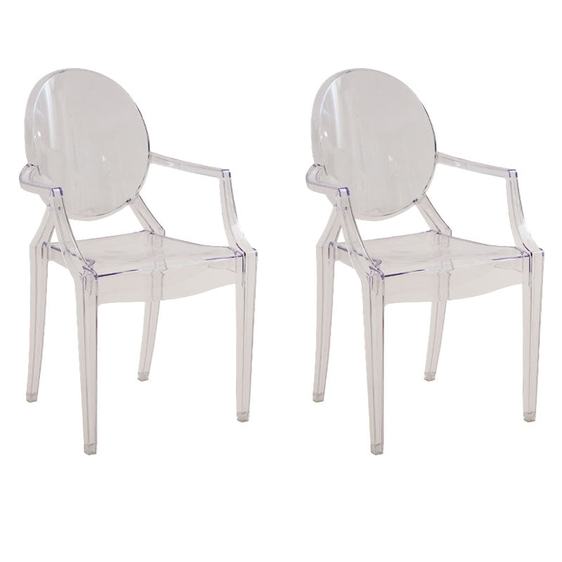 Sillón de comedor de plástico de estilo nórdico, silla lateral de comedor con respaldo abierto para uso doméstico