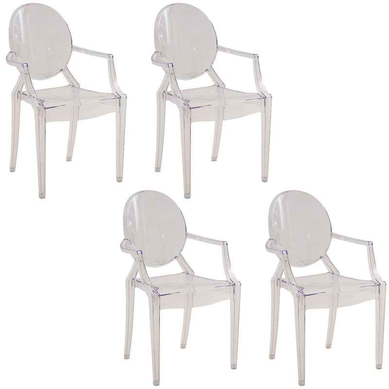Sillón de comedor de plástico de estilo nórdico, silla lateral de comedor con respaldo abierto para uso doméstico