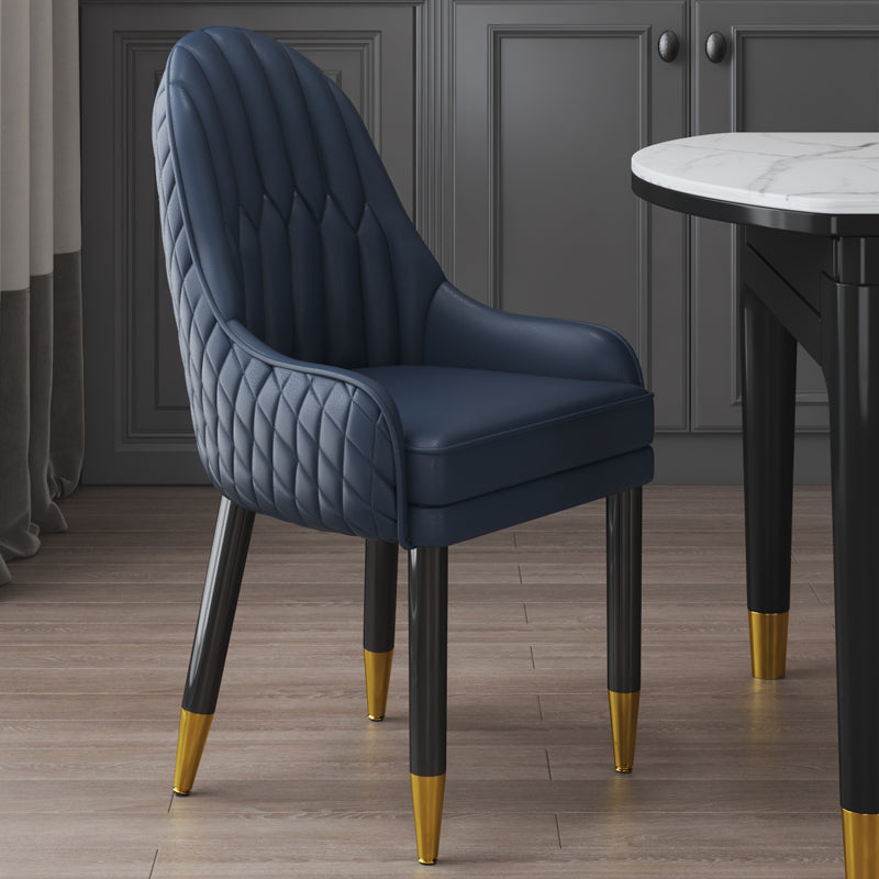 Chaise d'intérieur scandinave rembourrée avec dossier Parsons, chaise de salle à manger en bois