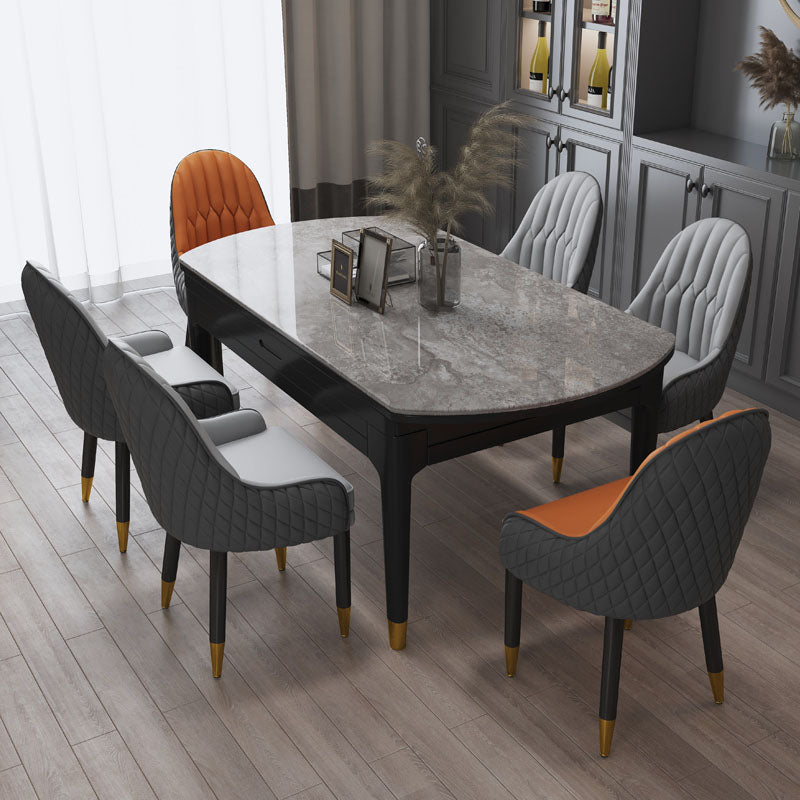 Sillón interior escandinavo tapizado con respaldo Parsons, silla de comedor de madera