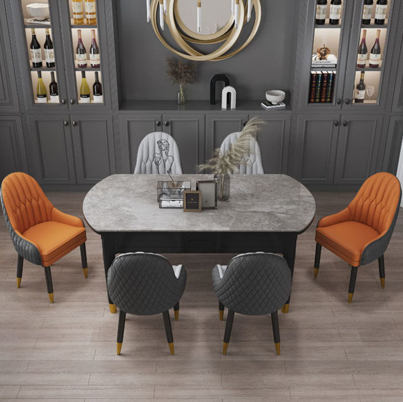Sillón interior escandinavo tapizado con respaldo Parsons, silla de comedor de madera