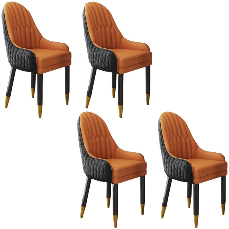 Sillón interior escandinavo tapizado con respaldo Parsons, silla de comedor de madera