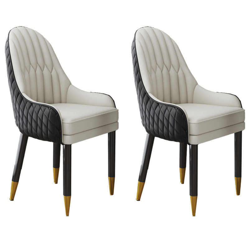 Sillón interior escandinavo tapizado con respaldo Parsons, silla de comedor de madera