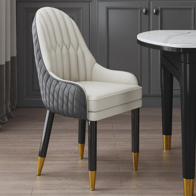 Chaise d'intérieur scandinave rembourrée avec dossier Parsons, chaise de salle à manger en bois