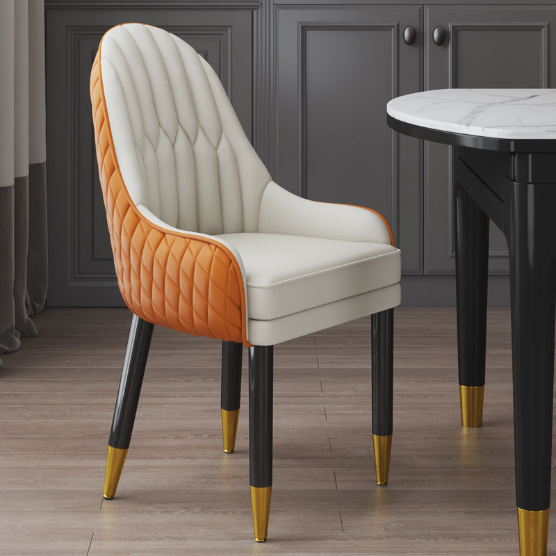 Chaise d'intérieur scandinave rembourrée avec dossier Parsons, chaise de salle à manger en bois