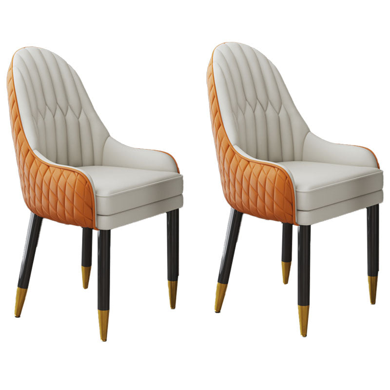 Sillón interior escandinavo tapizado con respaldo Parsons, silla de comedor de madera
