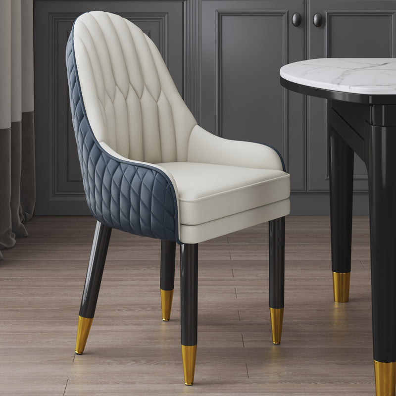 Chaise d'intérieur scandinave rembourrée avec dossier Parsons, chaise de salle à manger en bois