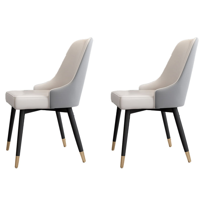 Sillas sin brazos de comedor de metal Glam, sillas de comedor tapizadas Parsons para restaurante