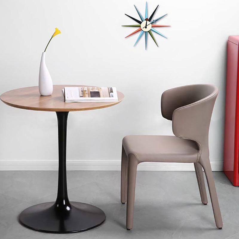 Silla auxiliar de comedor de metal de estilo contemporáneo, sillas laterales sin brazos para cocina