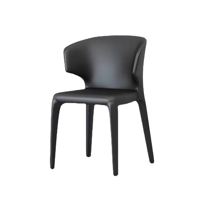 Silla auxiliar de comedor de metal de estilo contemporáneo, sillas laterales sin brazos para cocina
