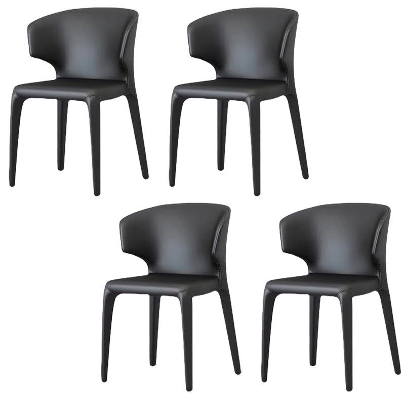 Silla auxiliar de comedor de metal de estilo contemporáneo, sillas laterales sin brazos para cocina