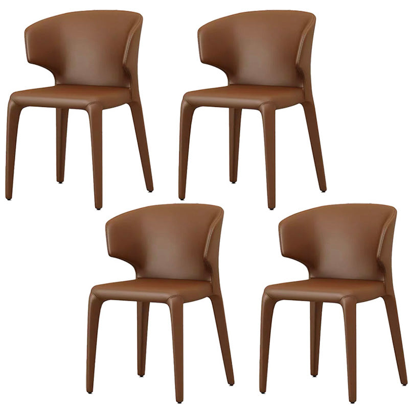 Silla auxiliar de comedor de metal de estilo contemporáneo, sillas laterales sin brazos para cocina