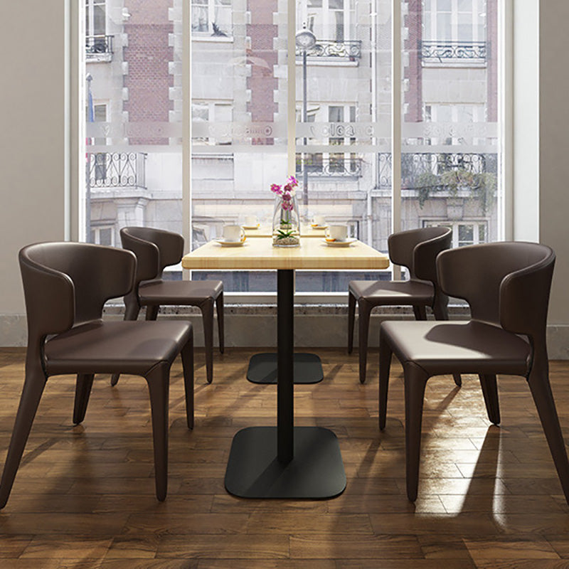 Silla auxiliar de comedor de metal de estilo contemporáneo, sillas laterales sin brazos para cocina