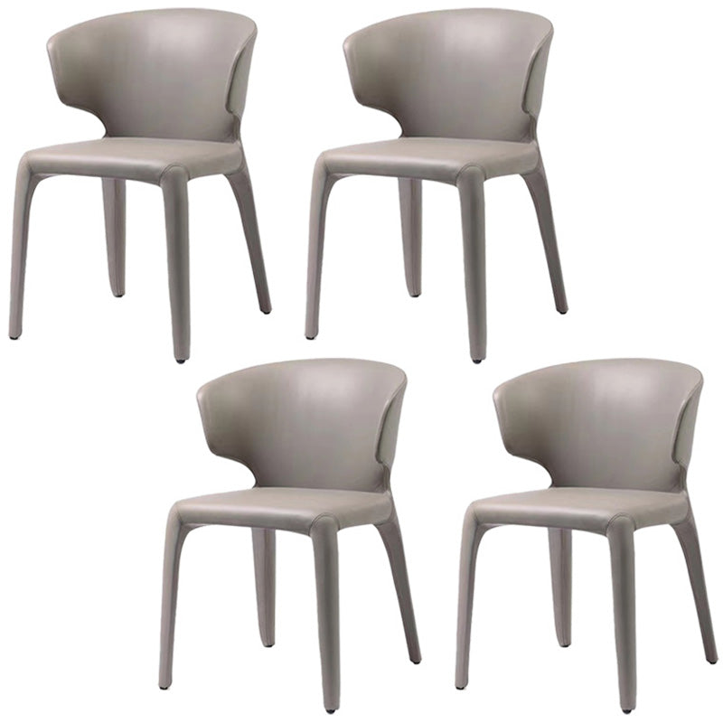 Silla auxiliar de comedor de metal de estilo contemporáneo, sillas laterales sin brazos para cocina