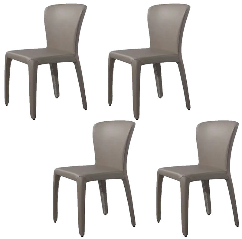Silla auxiliar de comedor de metal de estilo contemporáneo, sillas laterales sin brazos para cocina