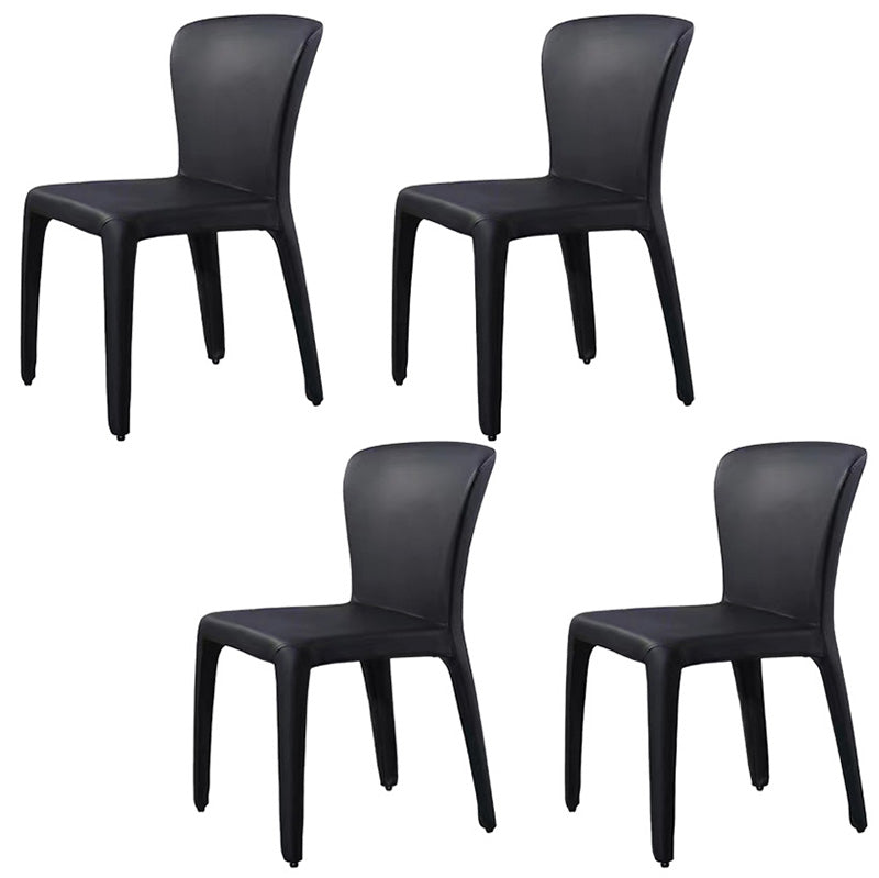 Silla auxiliar de comedor de metal de estilo contemporáneo, sillas laterales sin brazos para cocina