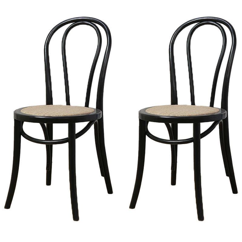 Farmhouse Wood Dining Room Chairs Open Back Dining Armless Chairs for Restaurant