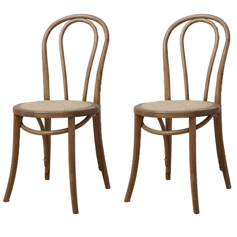 Farmhouse Wood Dining Room Chairs Open Back Dining Armless Chairs for Restaurant