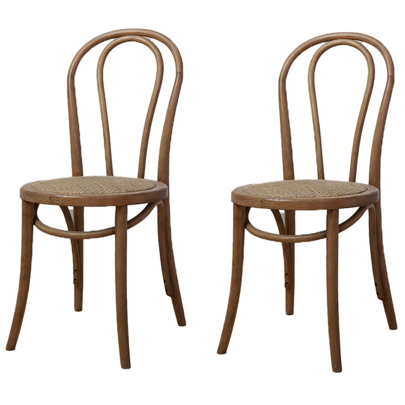 Farmhouse Wood Dining Room Chairs Open Back Dining Armless Chairs for Restaurant