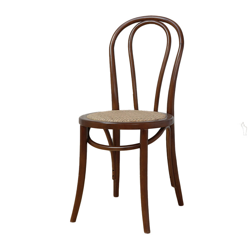 Farmhouse Wood Dining Room Chairs Open Back Dining Armless Chairs for Restaurant