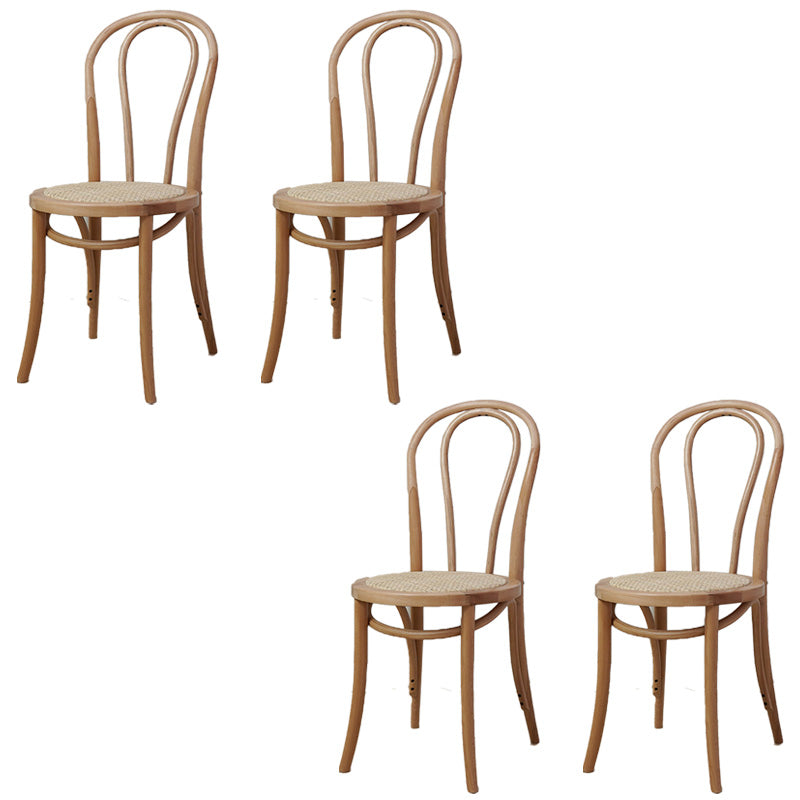 Farmhouse Wood Dining Room Chairs Open Back Dining Armless Chairs for Restaurant