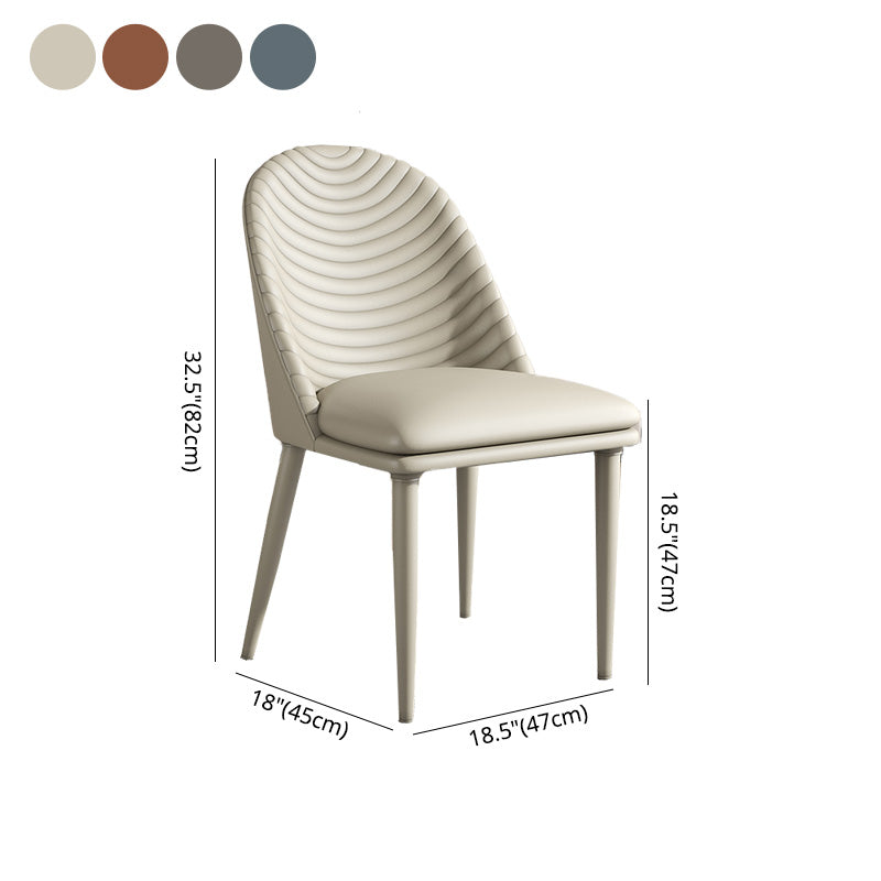 Silla de comedor de metal de estilo moderno, silla auxiliar sin brazos para cocina (juego de 2)