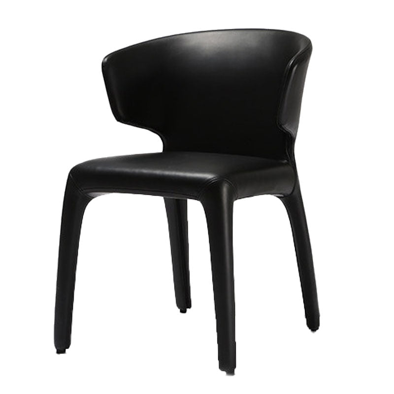 Silla de comedor de metal de estilo contemporáneo, silla individual lateral sin brazos para cocina