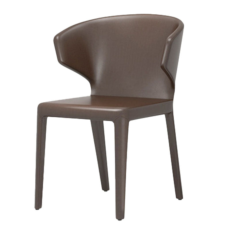 Silla de comedor de metal de estilo contemporáneo, silla individual lateral sin brazos para cocina