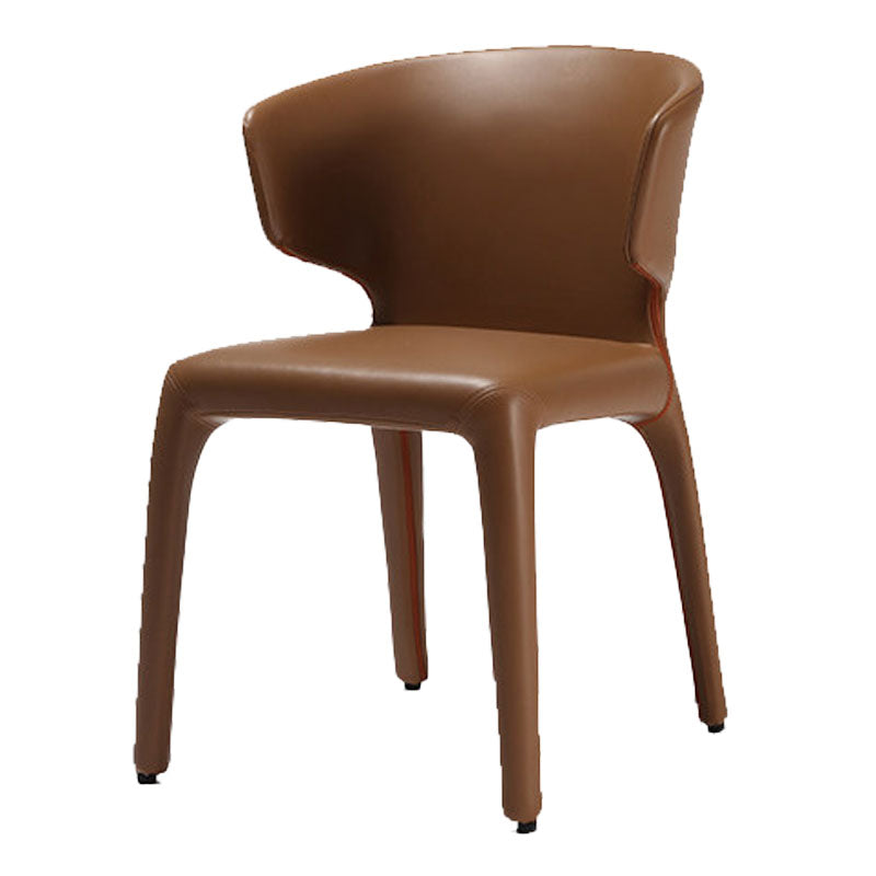Silla de comedor de metal de estilo contemporáneo, silla individual lateral sin brazos para cocina