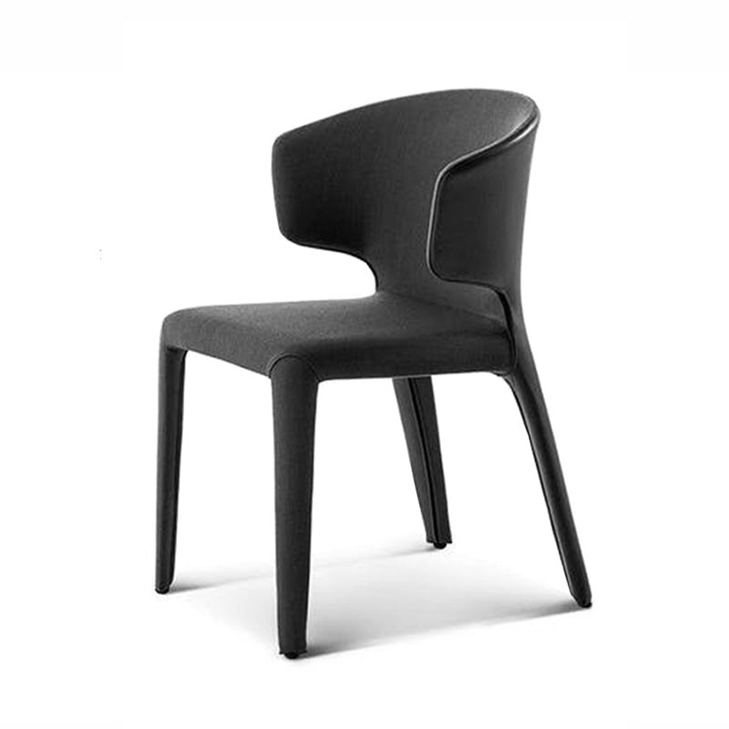 Silla de comedor de metal de estilo contemporáneo, silla individual lateral sin brazos para cocina
