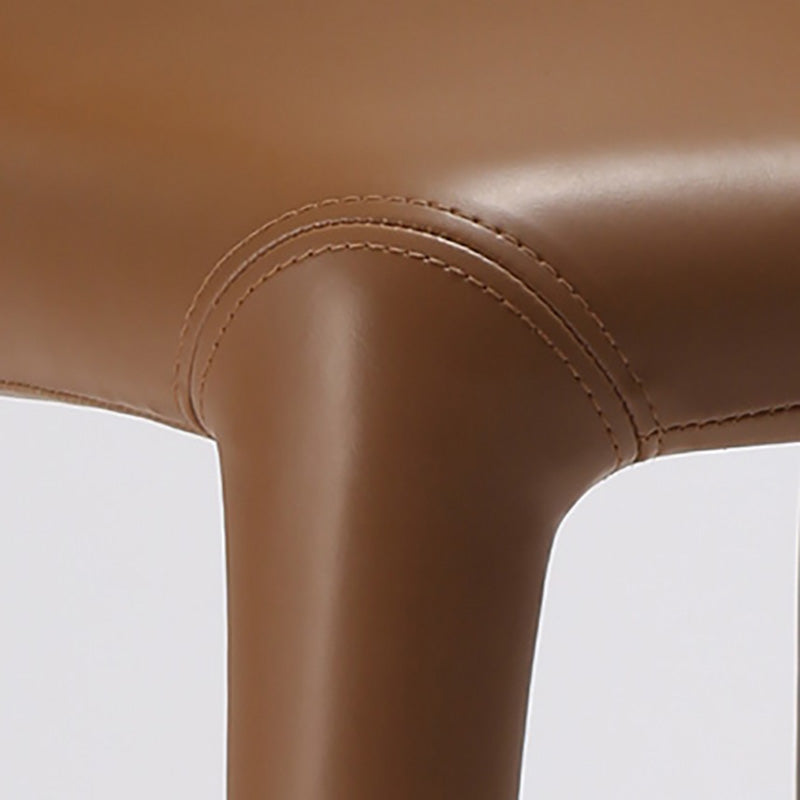Silla de comedor de metal de estilo contemporáneo, silla individual lateral sin brazos para cocina