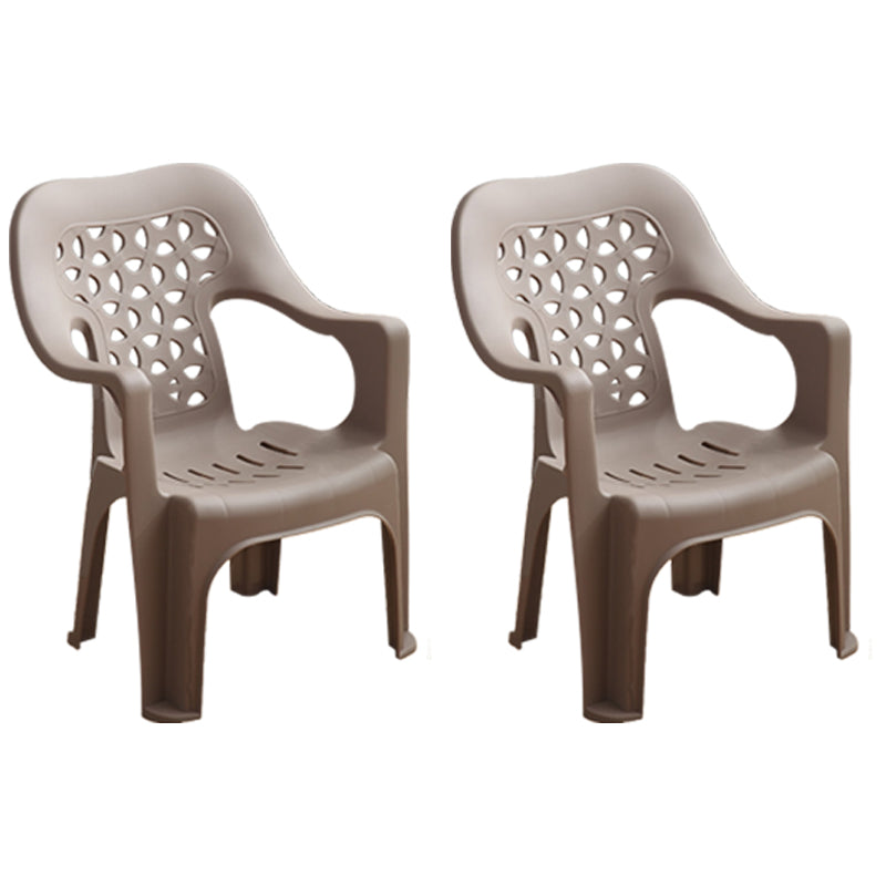 Chaises de salle à manger en plastique contemporaines, chaise empilable à bras de salle à manger pour usage domestique